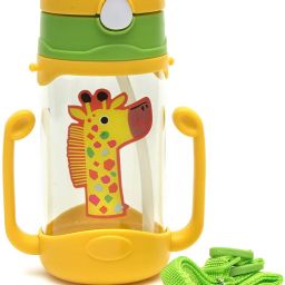 traw Sippy Cup/Sipper Mugs, Toddlers Kids Flip Top Water Bottle with Handles and Strap Non Toxic BPA Free-400 ml-picture-17