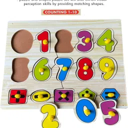 shalafi Number jigsaw Puzzle counting learning toy Board 123 matching cube Game for Kids image 3