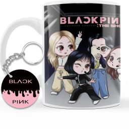 Black pink Cup Blackpink Signature Cup With Keychain Gift for Friends Girls P10 Ceramic Coffee Mug-image-60