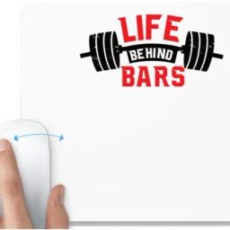 UDNAG White Mousepad 'Gym Hardwork | Life Behind Bars' for Computer / PC / Laptop [230 x 200 x 5mm] Non Slip Base Mousepad-image-80