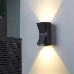 LED Outdoor Warm White Up Down LED Wall Light, K Type Double Head, IP65 Waterproof, Indoor/Outdoor Use, 10W, Less Power Consumption Post Light Outdoor Lamp (Black) Post Light Outdoor Lamp (Black) Post Light Outdoor Lamp-5