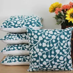 jamio firati Green Cotton Abstract 18x18 inches Cushion Covers (Set of 5)-picture-6