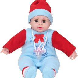 Cute Realistic Looking Nipple Baby Boy Girl Doll Toy with Cap-image-14