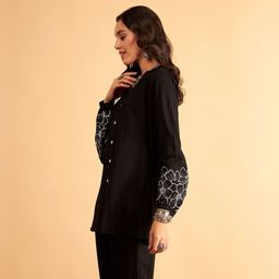 shae by sassafras Women Regular Fit Embroidered Spread Collar Festive Shirt-picture-7