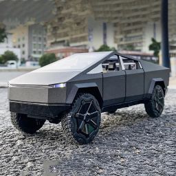 1:36 Tesla Cyber Truck Alloy Metal Replica Toy Car Open Door Pull Back light toy-image-66