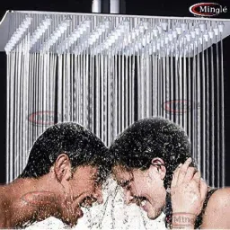 mingle by mingle Square Shower With Arm 8*8 with 18 inch Arm Fixed Mount image 2