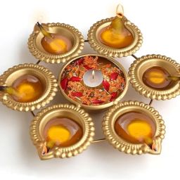 Diya Shape Mini Urli Bowl For Floating Flowers, Diwali & Home Decor Iron Table Diya-picture-14