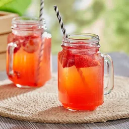 (Pack of 2) Combo Set of Drinking Jar / Mason Jar Mug with Handle Glass Water/Juice Glass-0