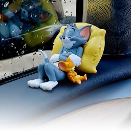Tom & Jerry Cute Sleeping Car Interior Accessory Adorable Toy for Car Dashboard & Tabletop | Decorative Showpiece for Home & Office Collectible Figurine Car Dashboard Cover-46