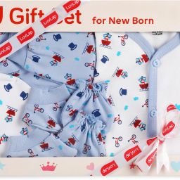 Newborn Baby Gift Set of 5 Items, Clothes Set 0-3 Months, Boat Hat Print-16