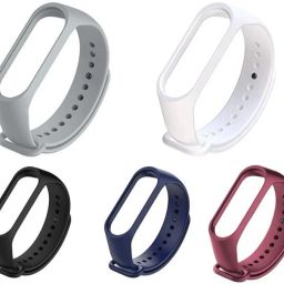 dhanak Smart Watch Band 5 Pcs. for MI 3 & 4 in Grey, White, Blue, Black, Maroon Smart Band Strap-image-4