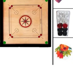 SMOOTH FULL SIZE(32 INCH) WITH STRIKER,POWDER AND PLASTIC COINS 81.04 cm Carrom Board-picture-28