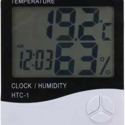 Thermocare Room Thermometer Digital With Humidity and accurate temperature indicator wall mount Led Clock time Room -1 Thermometer-13