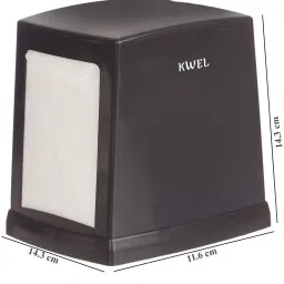 kwel Double Side Cube Table Top L-Fold Tissue Dispenser with 2 Packets-Black Paper Dispenser image 4
