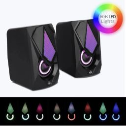 Monrix Colourful LED Modes System for PC Laptop 10 W Laptop/Desktop Speake 10 W Bluetooth Home Audio Speaker image 3