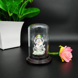 PARASMONI 999 Pure Silver Ganeshji /Ganpati God Murti for gift/Home Decor, Decorative Showpiece-8.75 cm-image-73