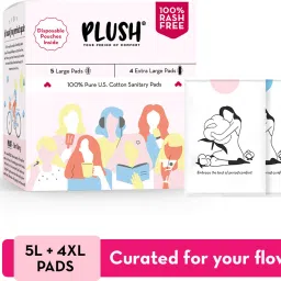 Pure Cotton Sanitary Pads with Disposable Pouch|5L+4XL Sanitary Pad-image-70