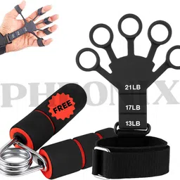 pheonix Workout Combo of Finger Exerciser with Foam Hand Gripper Fitness Accessory Kit Kit-picture-28