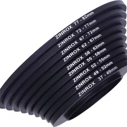 ZINROX 37mm to 82mm Step Up Lens Filter Adapter Rings, Set Of 9 Pcs - Stepping Up Ring Step Up Ring-75