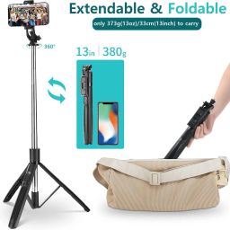 Sharp beak Selfie Stick Tripod Bluetooth Remote - 62inch Extendable Tall Cell Phone Tripod Stand Bluetooth Selfie Stick image 3