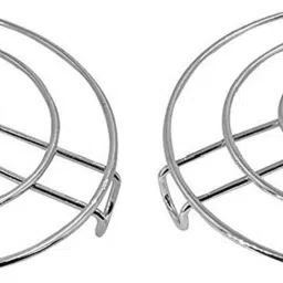 Pcs Of 2 Kitchen Steaming Stainless Steel Round Cooker Steamer Rack Cooking Pot Tray mirror Trivet-3