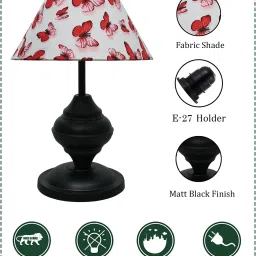 homesake Black Metal Table Lamp with Fabric Shade, B22 holder, Urn, Jute Cone Table Lamp image 3