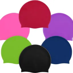 Silicone swimming cap white (pack of 1) Swimming Cap-image-28