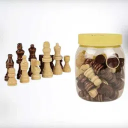 Wooden Complete Set of 32 Chess Pieces, Chess Coins, Chessmen, King size 2.15 cm Chess Board-picture-36