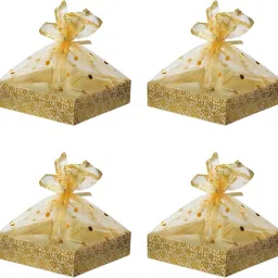 Medium Dry Fruit Hamper Boxes for Gift Empty | Hamper Tray with Net, Pack of 4 Wooden Fruit & Vegetable Basket-image-3