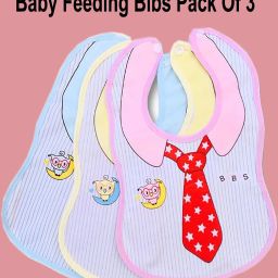 Waterproof Feeding Bibs with Snap Button Closure Tie Print Pack of 3-Multicolour-2