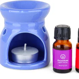 Ceramic Aroma T-Light Diffuser with 2 10 ML Aroma Oil and 1 Tea Light Candle Diffuser Set-image-17