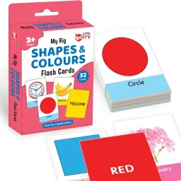 SHAPES & COLOURS Flash Cards for Kids (32 Cards) | Fun Learning Toy for 2-6 year-19