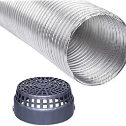 5 INCH 2 FEET Chimney Exhaust Pipe (Flexible Aluminium/Heavy Duty Duct Pipe extendable Upto 2 Feet) with cowl cover included Hose Pipe-image-37