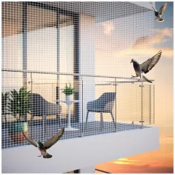 Pigeon Nets for Balconies | Nylon Anti Bird Size - 10 Ft X 8 Ft White Colour Cam-38