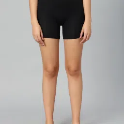 Solid Women Black Cycling Shorts-image-1