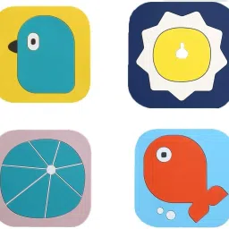 4 Pcs Creative Cartoon Non-Slip Insulation, Thick Heat Proof-Resistant Coaster Silicone Trivet-3