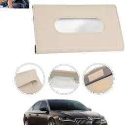 Universal Leatherite Rectangle Beige Tissue Box For Car/office/Home-254 Vehicle Tissue Dispenser-image-21