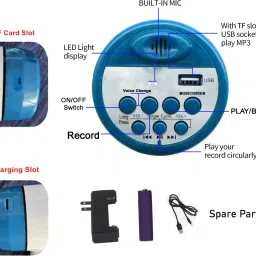 renmax Rechargeable Portable Megaphone Foldable Handle Speaker Horn with Bluetooth/USB & Voice Assistance Outdoor PA System image 3
