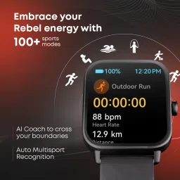 Fastrack X-1.83'|Blazing Fast UI|Single Sync BT Calling|Calculator|In-built games Smartwatch image 5