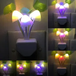 dwiza enterprise Auto ON/Off Sensor Mushroom Shape LED- Multicolor Light Illuminated and Flowers Night Lamp image 2