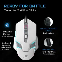EVOFOX Spectre 3600 DPI Gaming Sensor and 7 Colours Rainbow Lighting Wired Ambidextrous OpticalGaming Mouse image 5