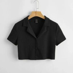 Women Regular Fit Solid Cut Away Collar Casual Shirt-image-54