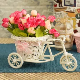 Decorative Artificial Peony Flowers with Cycle Vase Home Decoration Gift Item Multicolor Peony Artificial Flowerwith Pot-12