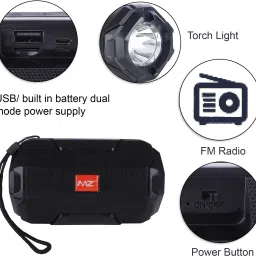 MZ 206 (PORTABLE BLUETOOTH SPEAKER) Dynamic Thunder Sound With High Bass, Mobile Stand, Built-In Torch 10 W Bluetooth Speaker image 3