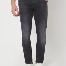 mufti Men Skinny Mid Rise Dark Grey Jeans-picture-34