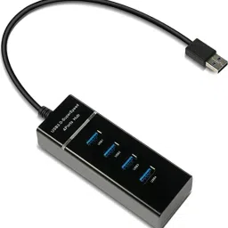RAREGEAR High Speed 4 Port 3.0 USB Hub (Black) 3.0 4 Port USB Hub 3.0 Adapter Cable with 5Gbps Speed, Laptop, PC Computers USB Hub-29