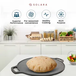solara Smooth Cast Iron Tawa With 12inch for Dosa, Chapathi, Paratha, Uttapam Tawa 30 cm diameter image 2