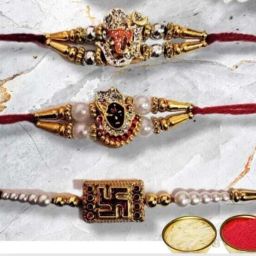 Religious Curtlbrat_04 Pearl, Mauli Thread Rakhi Set-image-64