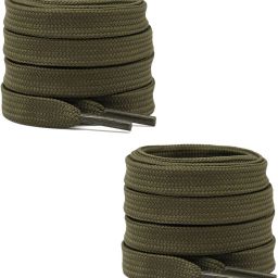 bilAnca Flat 48 Inches Long Army Green Color Athletic Sneakers Boot Strings (2 Pairs) Shoe Lace-image-9