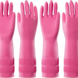 rbgiit Long Sleeve Gloves For Dish Washing Cleaning Working Painting Gardening Pet Care Wet and Dry Glove Set-picture-4